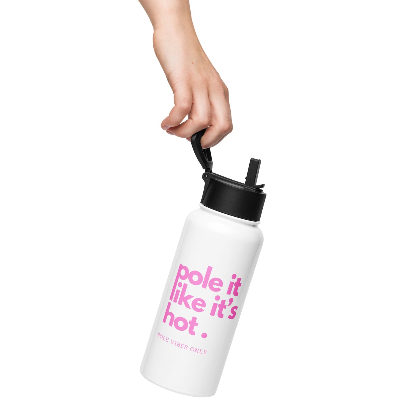 Bouteille en acier inoxydable avec paille